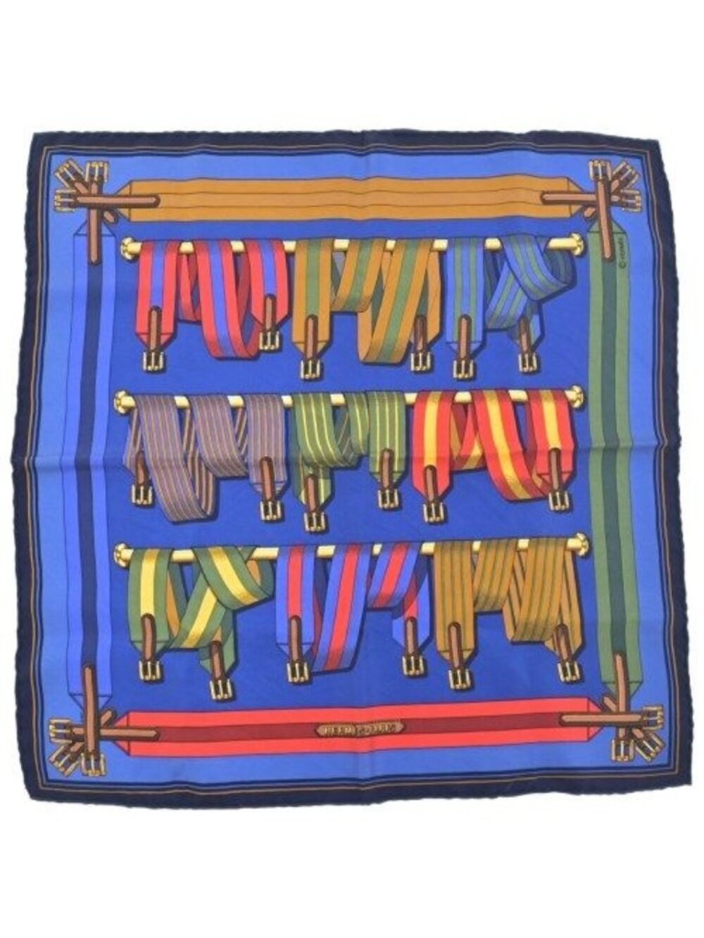 Hermes Bandana Scarf Blue